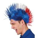 Perruque bleu blanc rouge punk