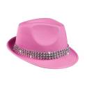 Trilby de couleur avec bande de strass en argent - Popstar