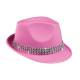 Trilby de couleur avec bande de strass en argent - Popstar