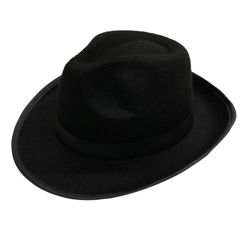 Chapeau noir en feutre avec ruban noir à la base