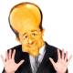 Masque en carton de la caricature de François Hollande