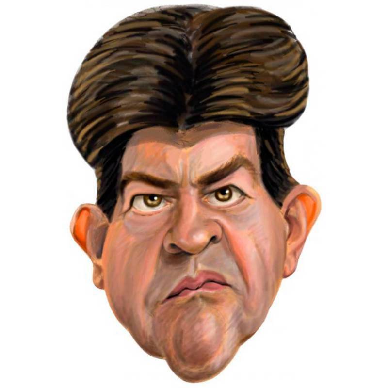 Masque en carton de la caricature de Jean-Luc Mélanchon