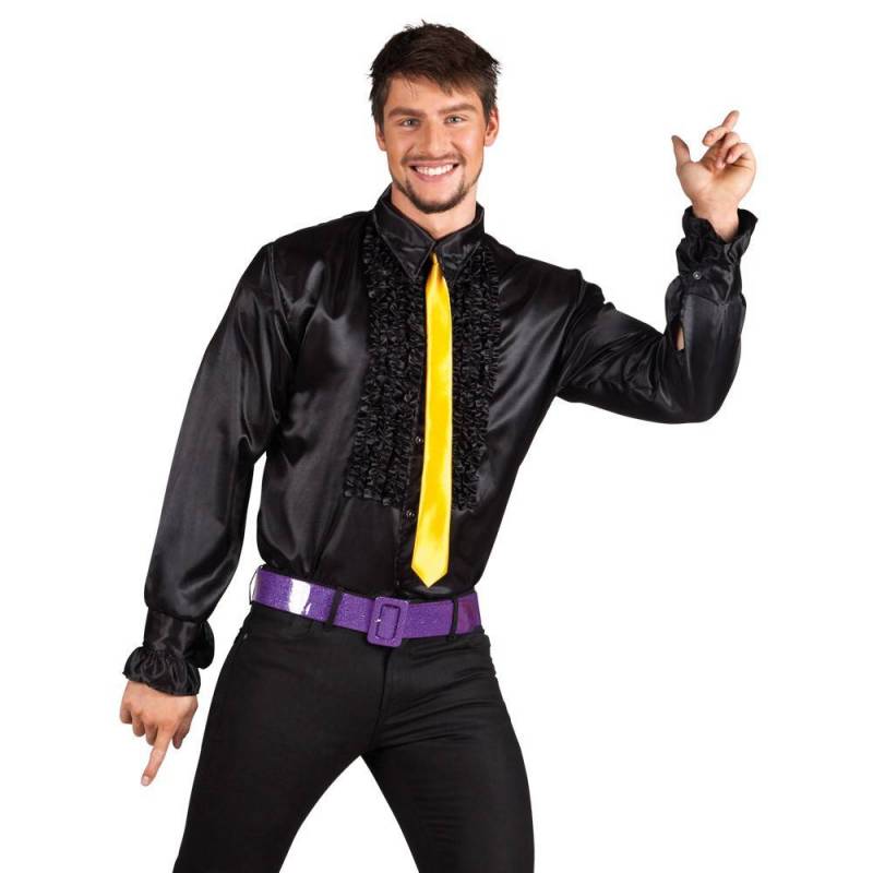 Chemise à Paillettes Homme Années 70 - Style Disco Brillant, Manches Longues, Pour Fête, Carnaval, Soirée à Thème