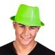 Chapeau Popstar sequins de couleur vert fluo