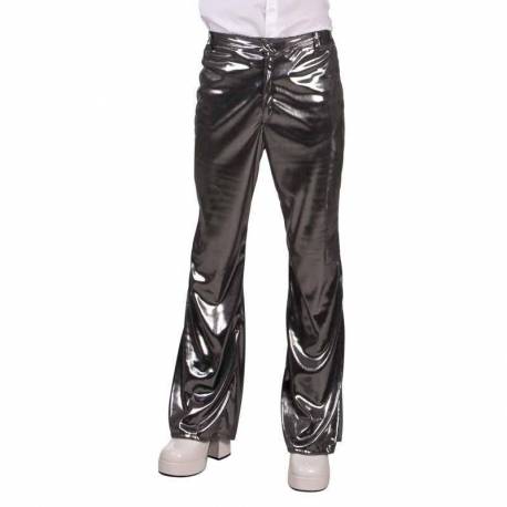 Pattes D'éléphant Disco Lamé Argent - Accessoire De Déguisement Pour Homme Ou Femme - Hauteur 44 Cm - À Porter Sur Legging Ou Jean