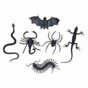 Lot de 6 animaux - insectes noirs en plastique