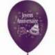 10 ballons de couleur ronds "Joyeux anniversaire"