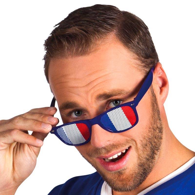 Lunettes de supporter français, bleu blanc et rouge