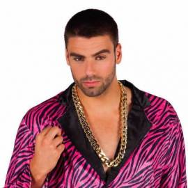 Collier doré à grosses mailles, en plastique
