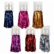 2 pompons de couleur, brillants - 6 couleurs disponibles