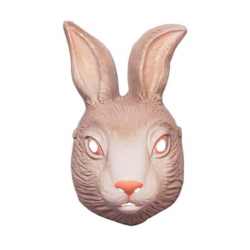 Masque en plastique de lapin gris, de lièvre