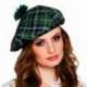 Béret écossais à tartan rouge ou vert