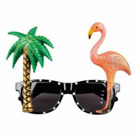 Lunettes avec palmier et flamant rose