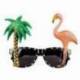 Lunettes avec palmier et flamant rose