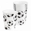 6 gobelets en carton avec un motif en ballon de foot