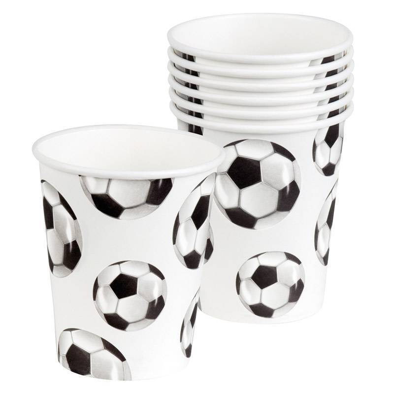 Ensemble de 6 gobelets avec motif en ballon de foot