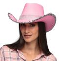 chapeau cowboy rose et argent