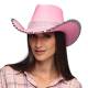 chapeau cowboy rose et argent