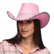 chapeau cowboy rose et argent