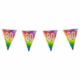 Guirlande fanions aluminium 80ans