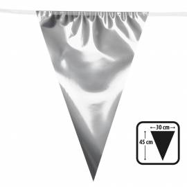 Guirlande geante de fanions argent.