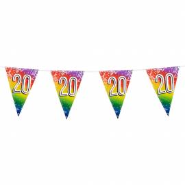 Guirlande de fanions aluminium 20 ans
