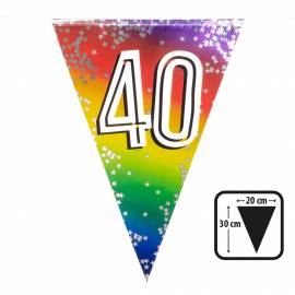 Guirlande de fanions aluminium 40 ans