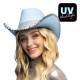 chapeau cowboy rose et argent
