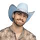 chapeau cowboy rose et argent