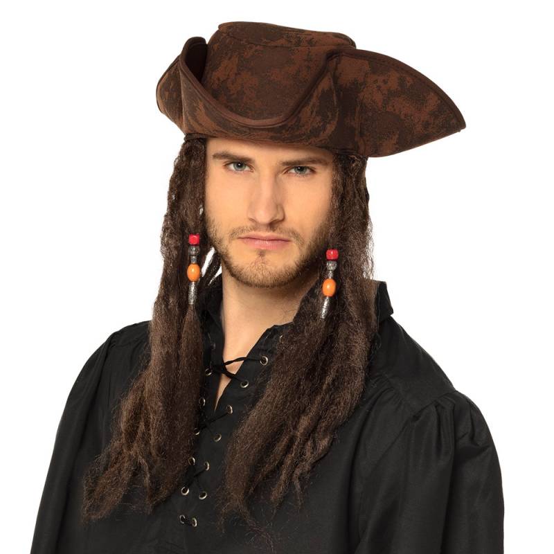 Chapeau pirate avec cheveux